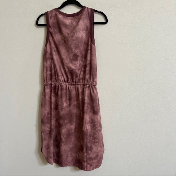 Athleta Printed Rincon Dress Sz S Evian Earth Rose Drawstring Waist Sleeveless - Picture 5 of 5